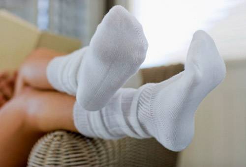 Chaussettes en coton blanc