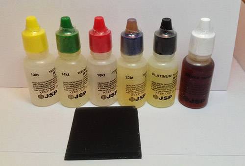 Test chimique pour bijoux