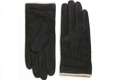 gants en daim noir