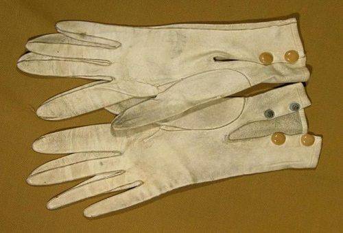 gants en daim blanc