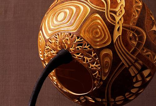 Lampe citrouille séchée