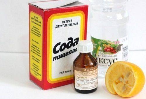 citron, vinaigre de bicarbonate de soude