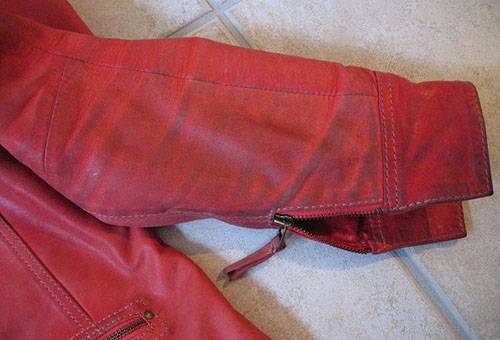 Manchon de veste en cuir gras