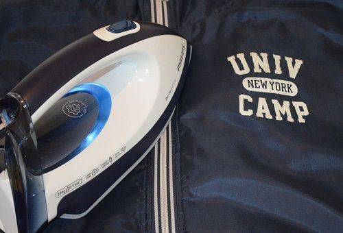 veste en fer sur polyester