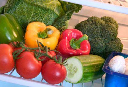 légumes dans le frigo