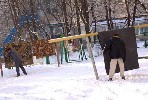 nettoyage de tapis en plein air