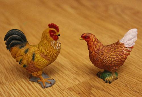 Figurines - Coq et Poulet