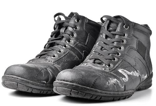 Traces de sel sur les chaussures