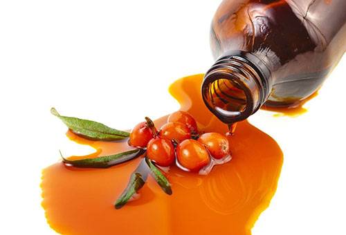 Huile d'argousier renversée