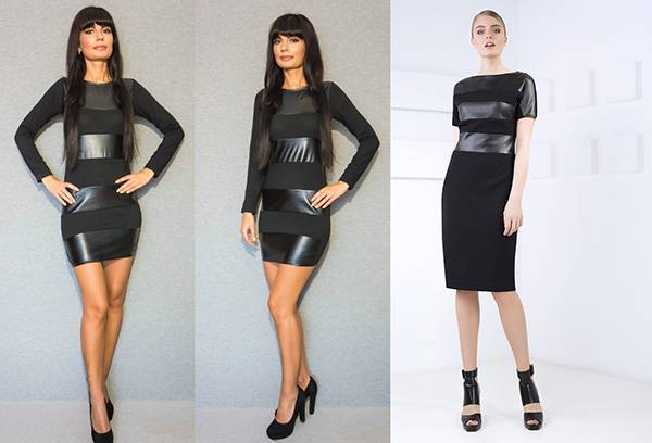 Robes avec des inserts en cuir écologique