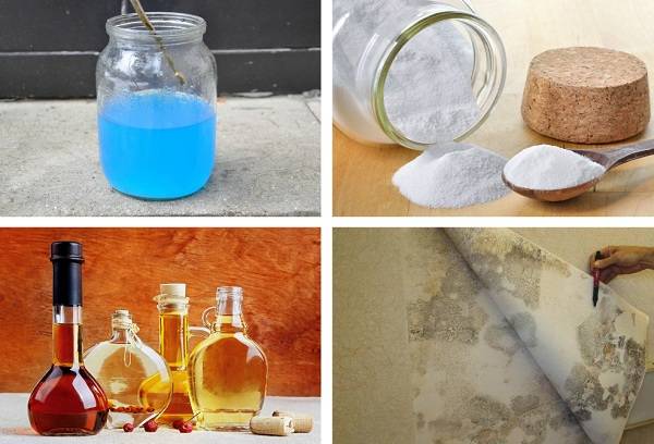 Sulfate de cuivre, poudre de soude et vinaigre