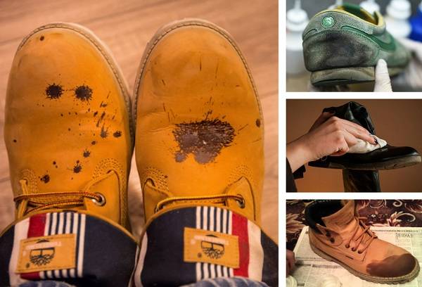 taches bitumineuses sur les chaussures