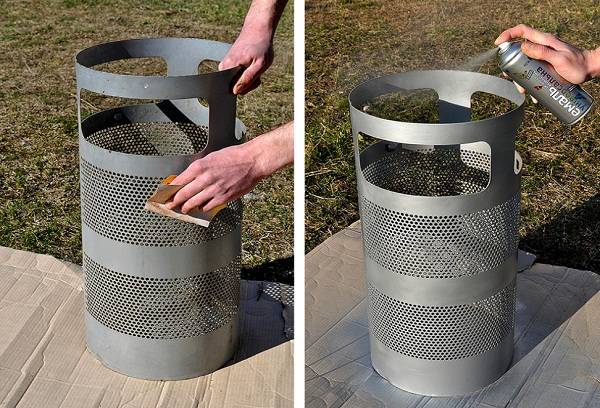 nettoyage et coloration du bac métallique