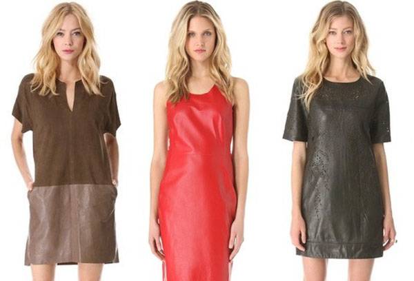 Modèles en robes de cuir