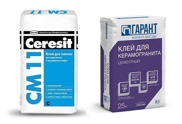 Deux types de colle pour carreaux de porcelaine