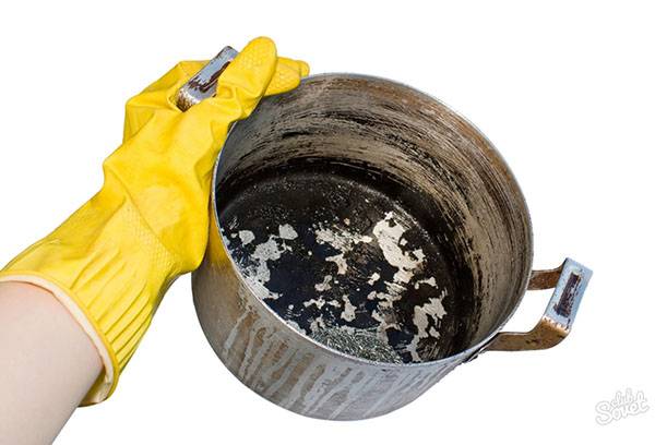 Poêle en aluminium brûlé