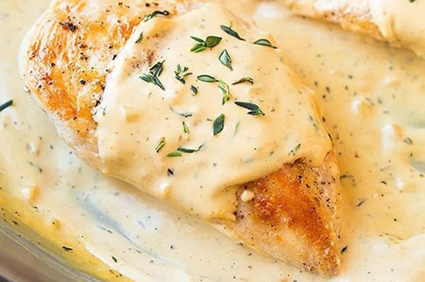 Poitrine de poulet à la crème de soja