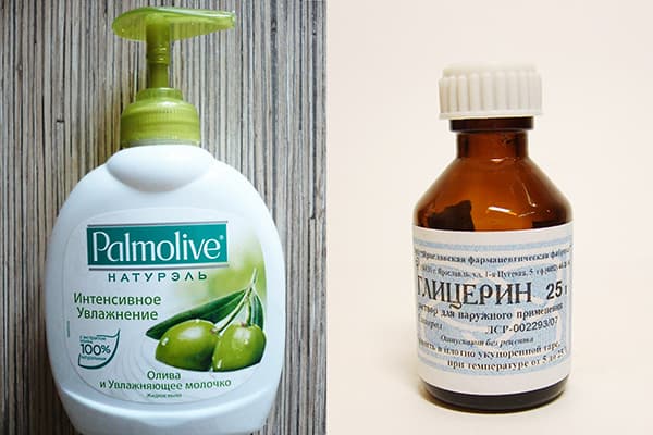 Glycérine et savon liquide