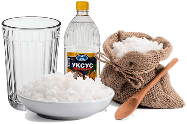 Sel, vinaigre et verre