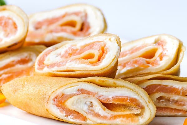 Crêpes au saumon et au fromage blanc