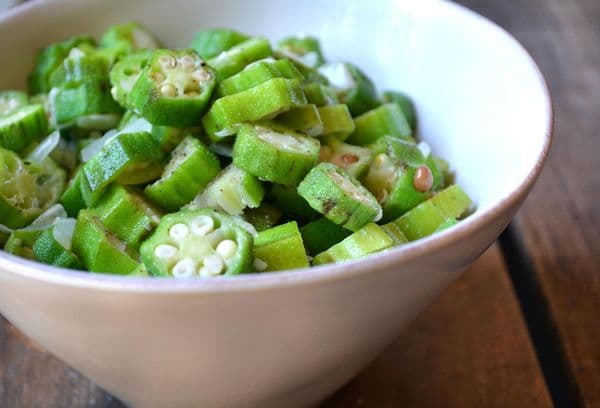 Okra haché