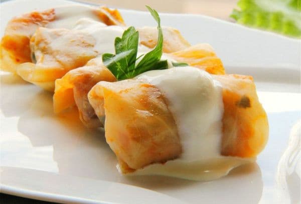 Roulés de chou cuit