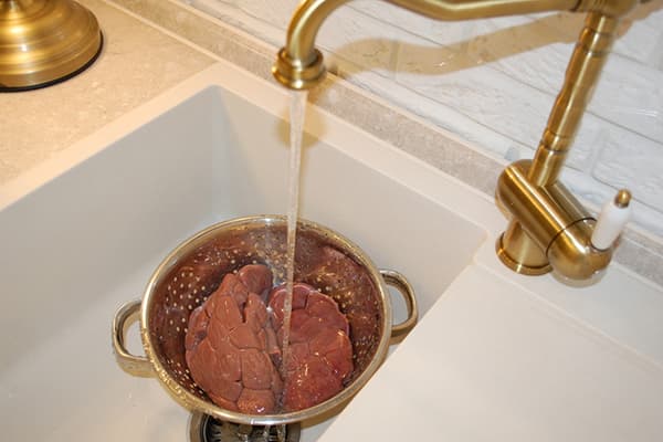 Lavage de rein de boeuf