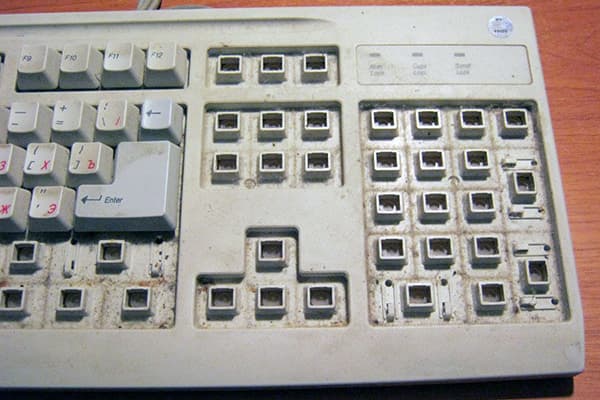 Clavier démonté