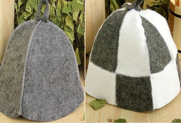 Chapeaux de laine pour un bain