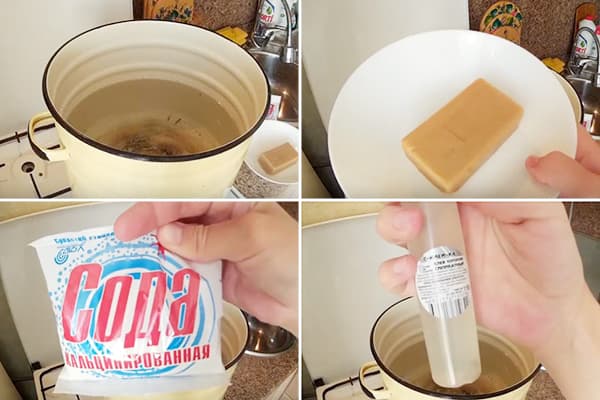 Ingrédients pour nettoyer la casserole des dépôts de carbone