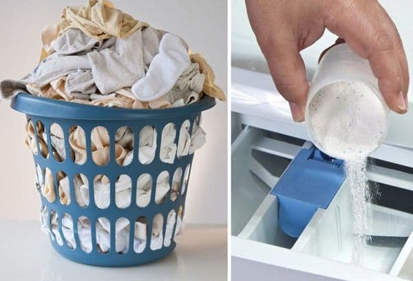 laver à la machine lessive en poudre