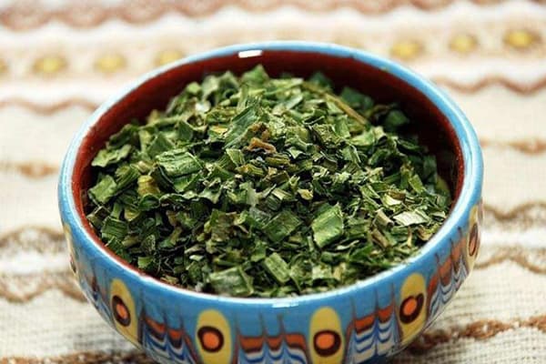 Oignons verts séchés