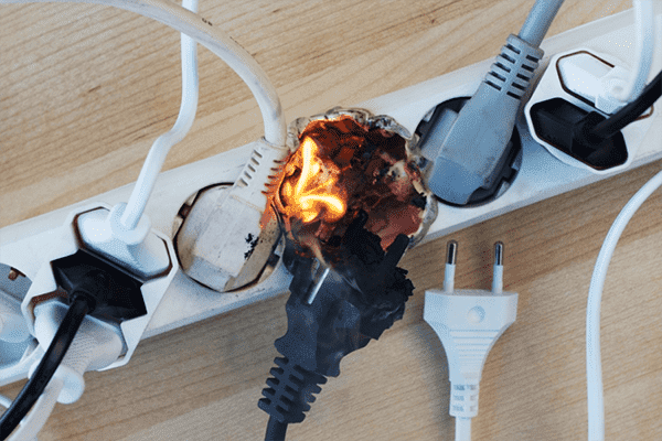 Le filtre de puissance a pris feu