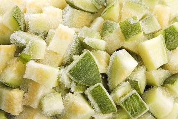 Courgettes congelées