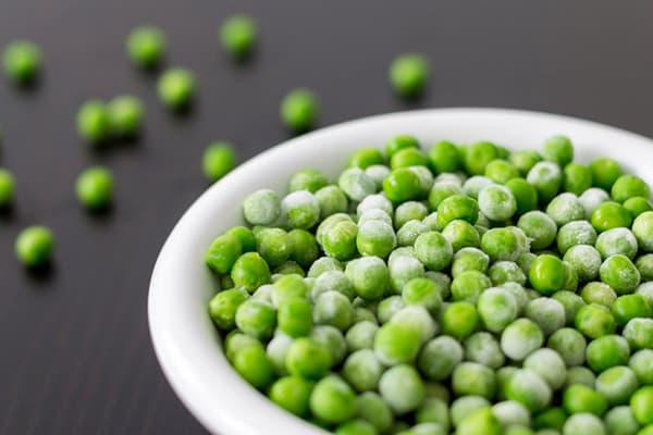 Pois verts surgelés