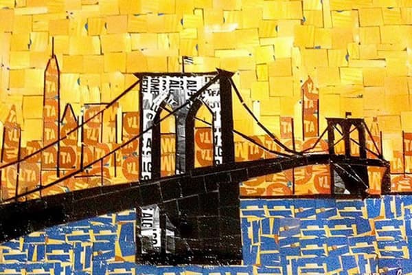 Mosaïque de pièces découpées de cartes plastiques