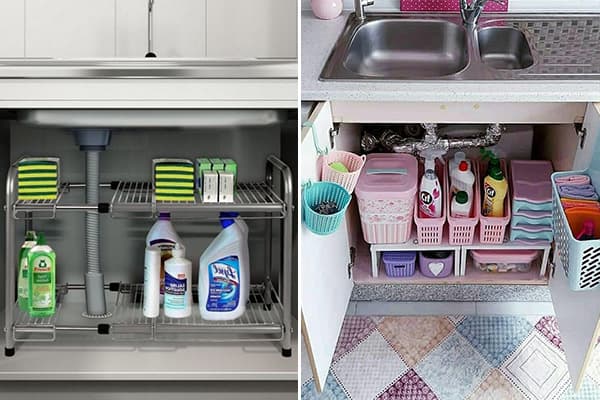 Organisateurs sous l'évier dans la cuisine