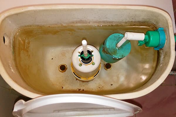 Eau dans la cuvette des toilettes